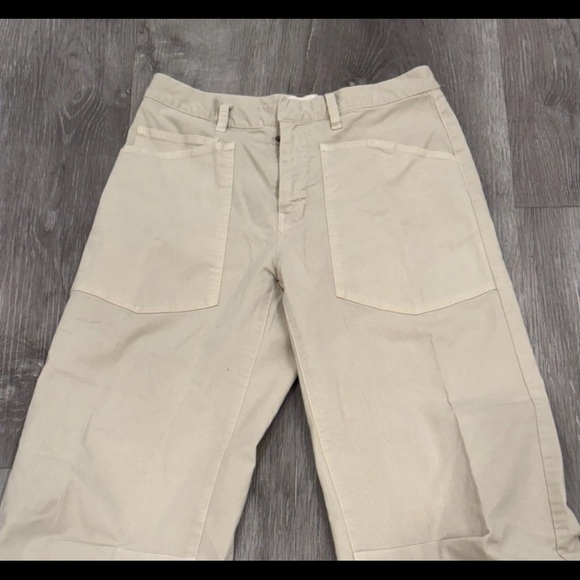 Nili Lotan Shon Pants Womens Beige Ivory Barrel Leg Crop USA - Picture 4 of 9